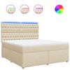 vidaXL Cama box spring con colch&oacute;n tela color crema 180x200 cm
