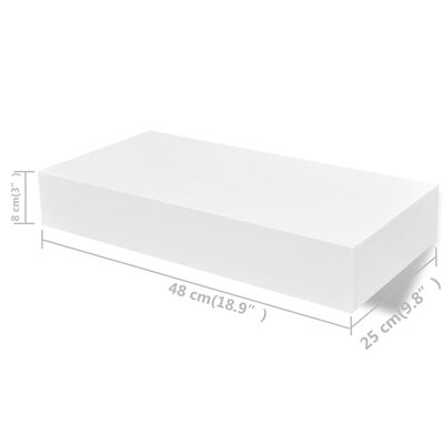 vidaXL Estantes de pared flotantes con cajones 2 uds blanco 48 cm