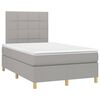 vidaXL Cama box spring con colch&oacute;n tela gris claro 120x200 cm