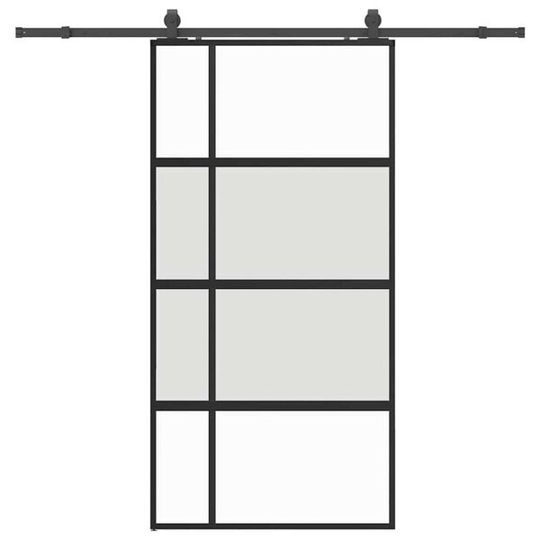 vidaXL Puerta corredera herrajes negro 102,5x205 cm vidrio templado