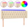 vidaXL Cabecero con LED de tela crema 163x16x78/88 cm