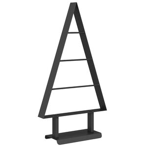vidaXL &Aacute;rbol de Navidad de metal con soporte Negro 60 cm Acero
