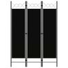 vidaXL Biombo divisor de 3 paneles negro 120x180 cm