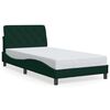 vidaXL Estructura cama sin colch&oacute;n terciopelo verde oscuro 100x200 cm
