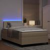vidaXL Cama Box Spring LED Gris claro y . 120 x 190 cm Tela de Pana
