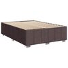 vidaXL Cama box spring con colch&oacute;n tela marr&oacute;n oscuro 140x190 cm