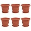 vidaXL Macetas 6 uds. Rojo Ladrillo &Oslash; 26 x 21.5 cm Pl&aacute;stico