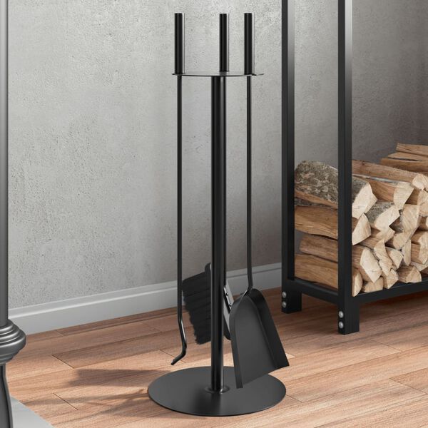 vidaXL Juego de herramientas para chimenea de 4 piezas, 22 x 59 cm, acero