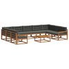 vidaXL Conjunto de sof&aacute;s de exterior 10 pcs Natural y Antracita