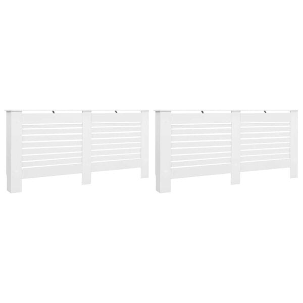 vidaXL Cubiertas para radiador 2 unidades MDF blanco 172x19x81,5 cm