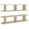 vidaXL Estantes de pared 2 uds contrachapado roble Sonoma 90x18x20 cm