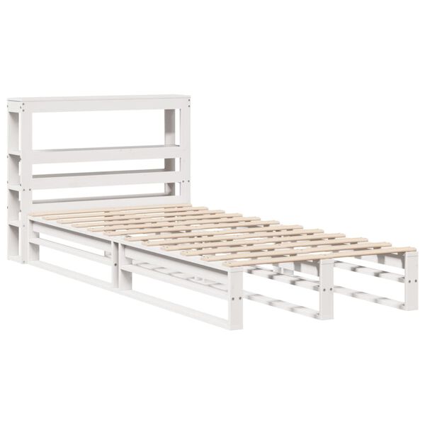 vidaXL Estructura de cama sin colch&oacute;n madera de pino blanca 90x200 cm