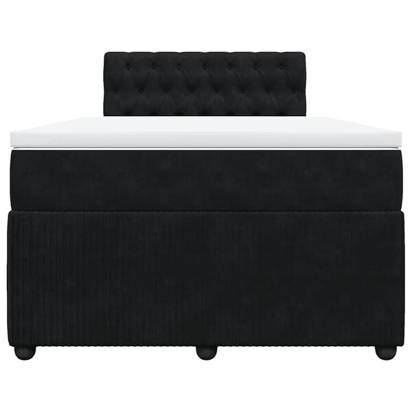 vidaXL Cama box spring con colchón terciopelo negro 120x190 cm