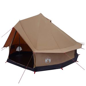 vidaXL Tienda Familiar Marr&oacute;n 8 personas Algod&oacute;n Sint&eacute;tico