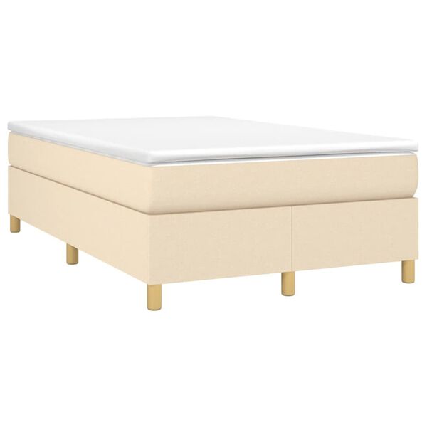 vidaXL Estructura de cama con somier tela crema 120x200 cm