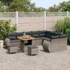 vidaXL Conjunto de sof&aacute;s de jard&iacute;n 12 pcs Gris rat&aacute;n sint&eacute;tico
