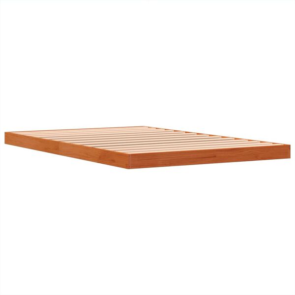 vidaXL Estructura de cama sin colch&oacute;n madera maciza marr&oacute;n 120x190 cm