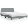 vidaXL Cama con colch&oacute;n Dover tela gris claro 120x200 cm