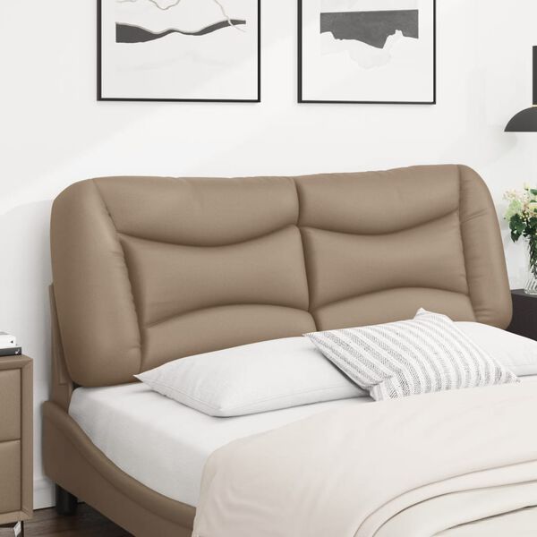 vidaXL Cabecero de cama acolchado Hvar cuero sint&eacute;tico capuchino 120 cm