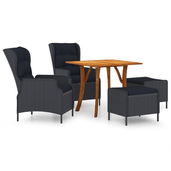 vidaXL Juego de comedor para jard&iacute;n de 5 piezas gris oscuro