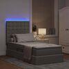 vidaXL Cama con almacenamiento y LED Taup&eacute; 90 x 190 cm Poli&eacute;ster