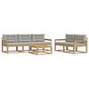 vidaXL Conjunto de sof&aacute;s de exterior 6 uds. Blanco y Gris Claro