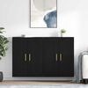 vidaXL Mueble de pared 2 pcs Roble Negro 69,5 x 34 x 90 cm