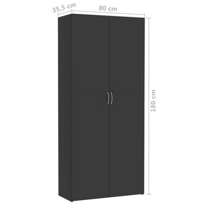 vidaXL Armario de almacenaje madera de ingeniería gris 80x35,5x180 cm