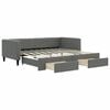 vidaXL Sof&aacute; cama nido con cajones tela gris oscuro 90x190 cm