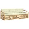 vidaXL Conjunto de sof&aacute;s de exterior 3 uds. Blanco y Crema Poli&eacute;ster