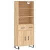 vidaXL Aparador alto madera contrachapada color roble 69,5x34x180 cm