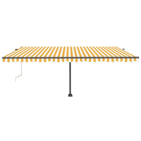 vidaXL Toldo de pie autom&aacute;tico amarillo y blanco 500x300 cm