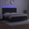 vidaXL Cama box spring colch&oacute;n y LED terciopelo negro 160x200 cm