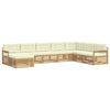 vidaXL Conjunto de sof&aacute;s de exterior 8 uds. Blanco y Crema