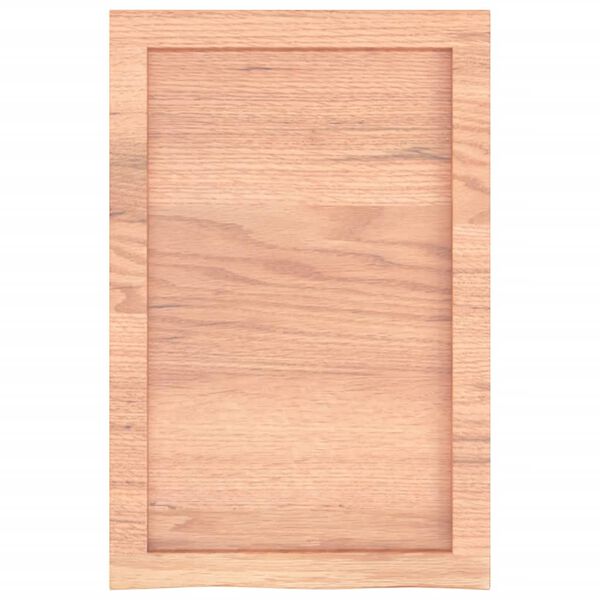 vidaXL Encimera ba&ntilde;o madera maciza tratada marr&oacute;n claro 40x60x(2-4) cm
