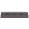 vidaXL Estructura de cama con colch&oacute;n con colch&oacute;n 2 pcs Gris PVC