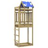 vidaXL Torre de Juego Marr&oacute;n Madera S&oacute;lida Impregnada