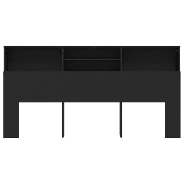 vidaXL Mueble cabecero negro 200x19x103,5 cm