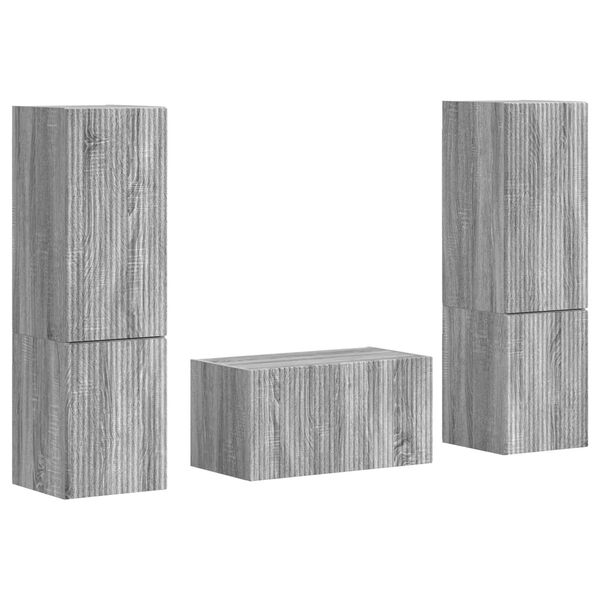 vidaXL Conjunto de mueble de TV 5 pcs Gris Sonoma Madera de ingenier&iacute;a