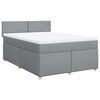 vidaXL Cama box spring con colch&oacute;n tela gris claro 160x200 cm