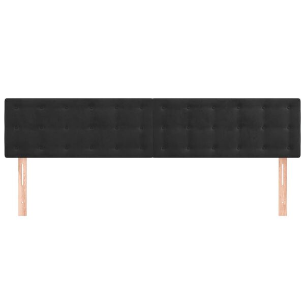 vidaXL Cabeceros terciopelo negro 180x5x78/88 cm