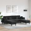 vidaXL Sof&aacute; 3 pcs Negro 250 x 188 x 76 cm Terciopelo