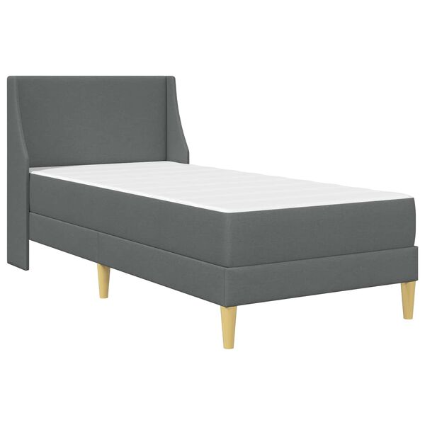 vidaXL Estructura de cama con colch&oacute;n Gris oscuro 90 x 200 cm tela