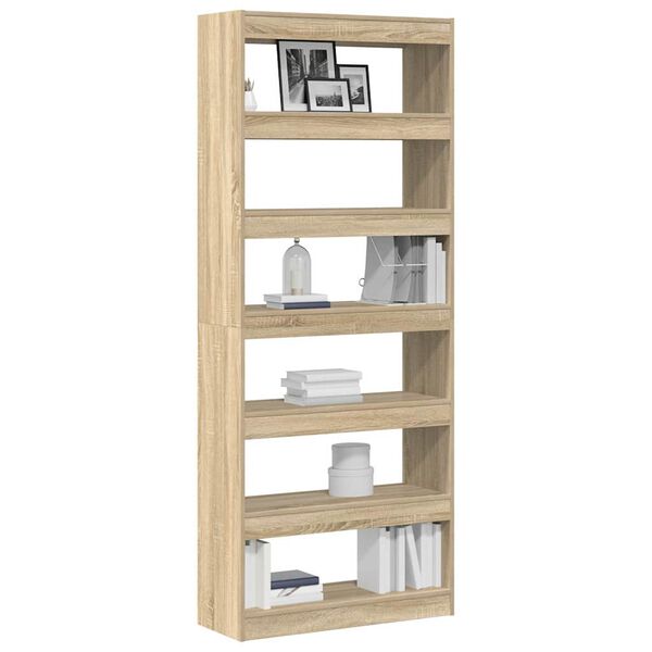 vidaXL Librer&iacute;a Roble Sonoma 80 x 30 x 198 cm Madera de ingenier&iacute;a