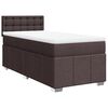 vidaXL Cama box spring con colch&oacute;n tela marr&oacute;n oscuro 90x190 cm