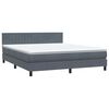 vidaXL Cama box spring con colch&oacute;n y LED terciopelo gris oscuro 180x210 cm
