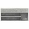 vidaXL Banco zapatero madera de ingenier&iacute;a gris hormig&oacute;n 102x30,5x45cm