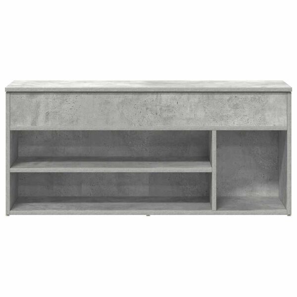 vidaXL Banco zapatero madera de ingenier&iacute;a gris hormig&oacute;n 102x30,5x45cm