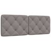 vidaXL Cabecero de cama acolchado tela gris taup&eacute; 140 cm