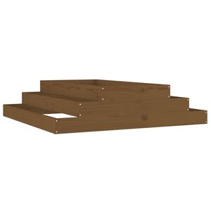vidaXL Jardinera madera maciza de pino marr&oacute;n miel 110x110x27 cm